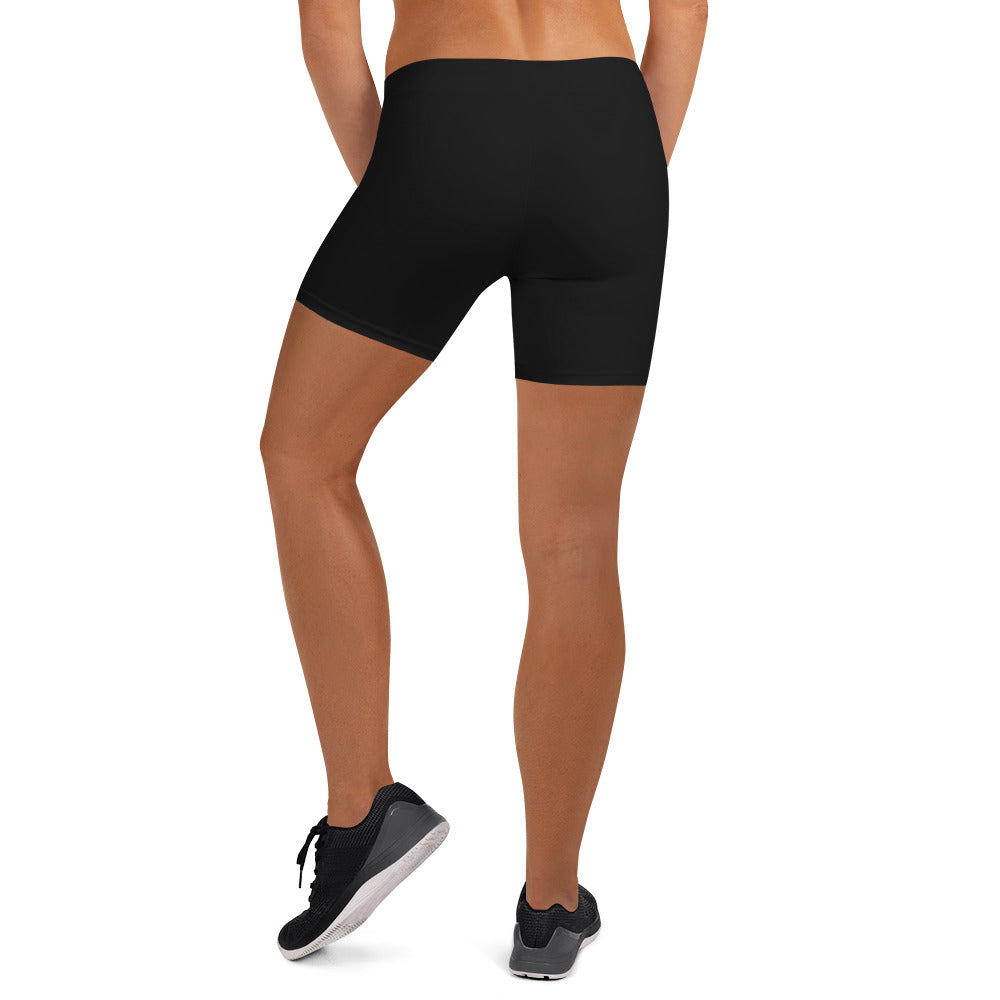 Womens Gym Shorts - Black with Dark Red kookaburra logo