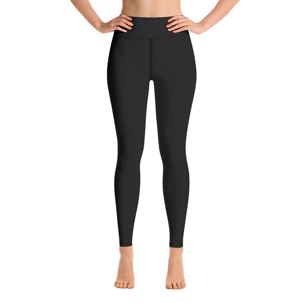 Womens Yoga Leggings - Black with Blue kookaburra logo