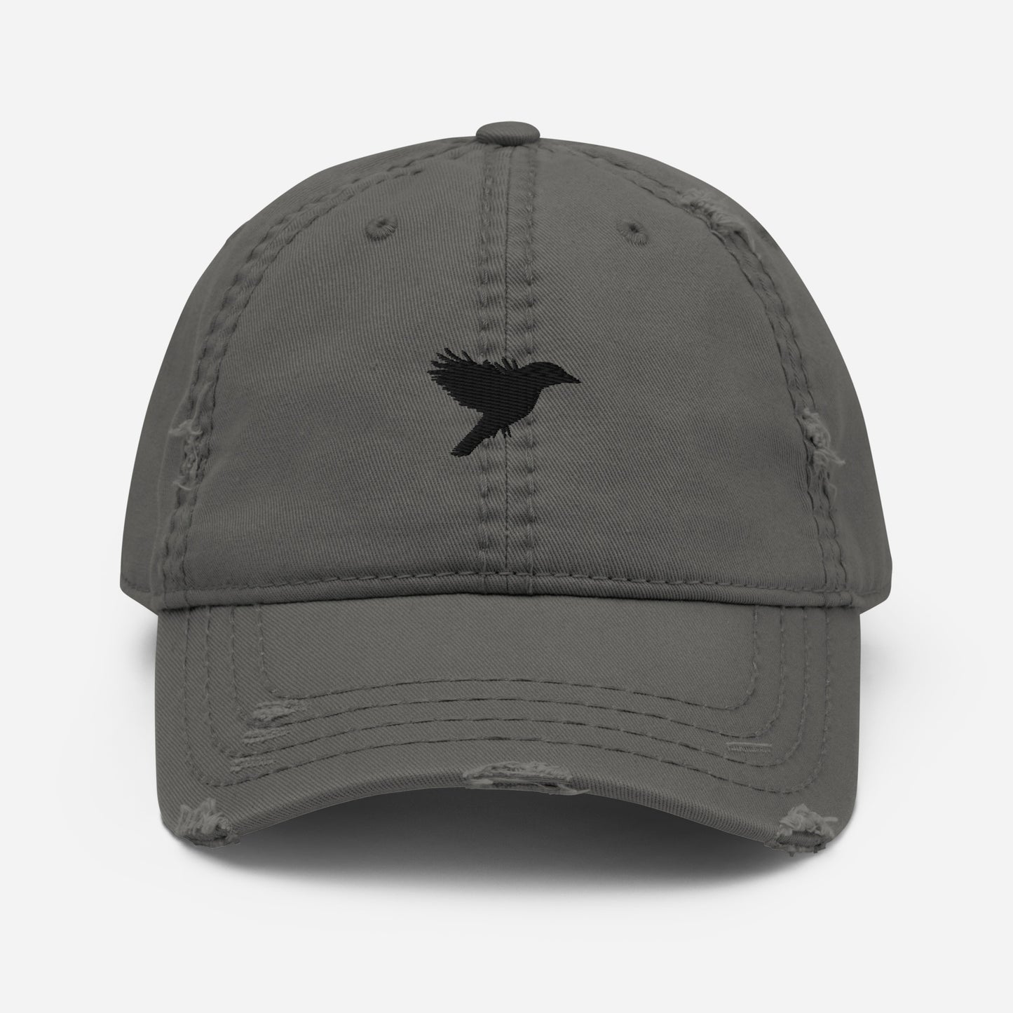 Sports Cap - Grey with Black kookaburra logo - Distressed look