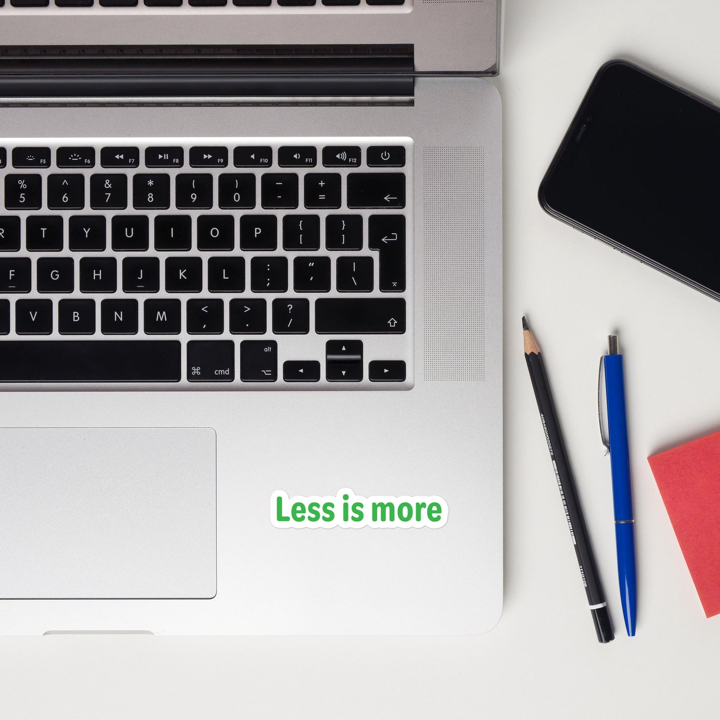 Less is more - Green Text - Bubble-free stickers