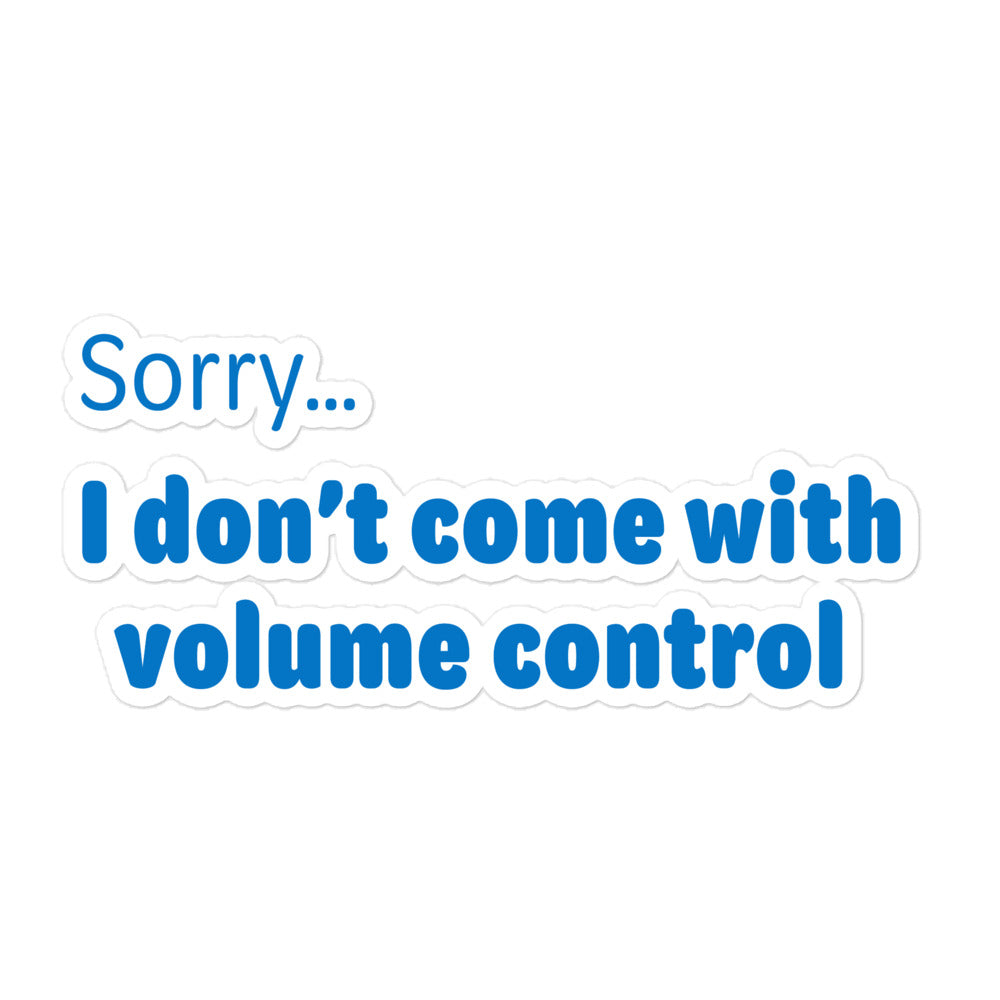 Volume Control - Blue Text - Bubble-free stickers