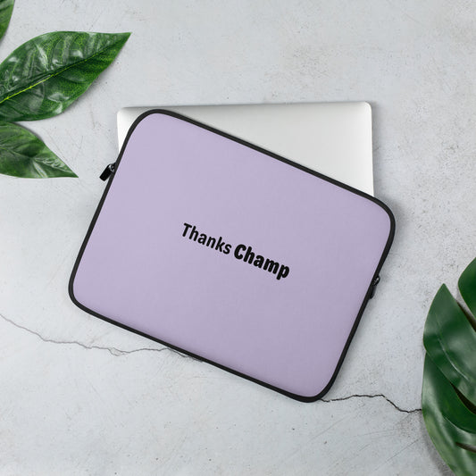 Thanks Champ - Black/Lavender - Laptop Sleeve