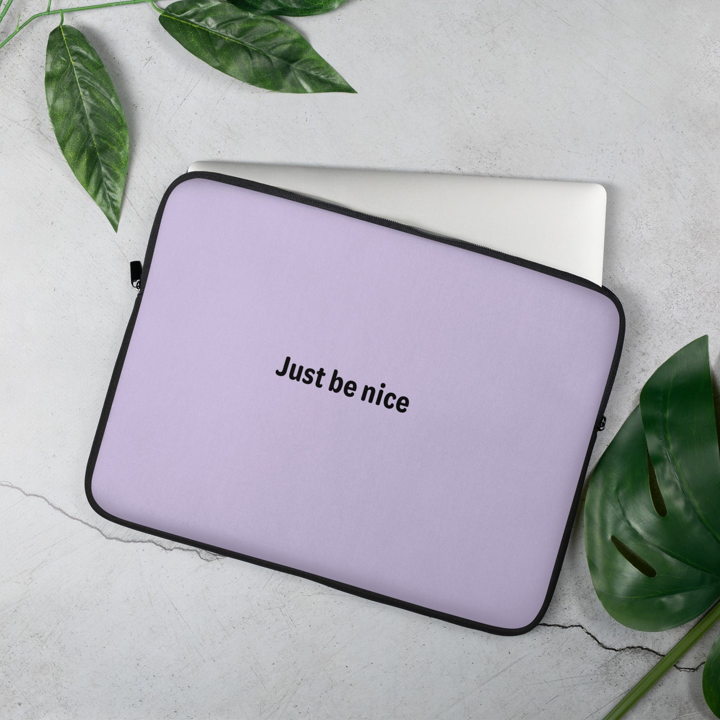 Just be nice - Black/Lavender - Laptop Sleeve