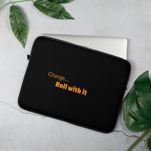 Change roll with it - Orange/Black - Laptop Sleeve