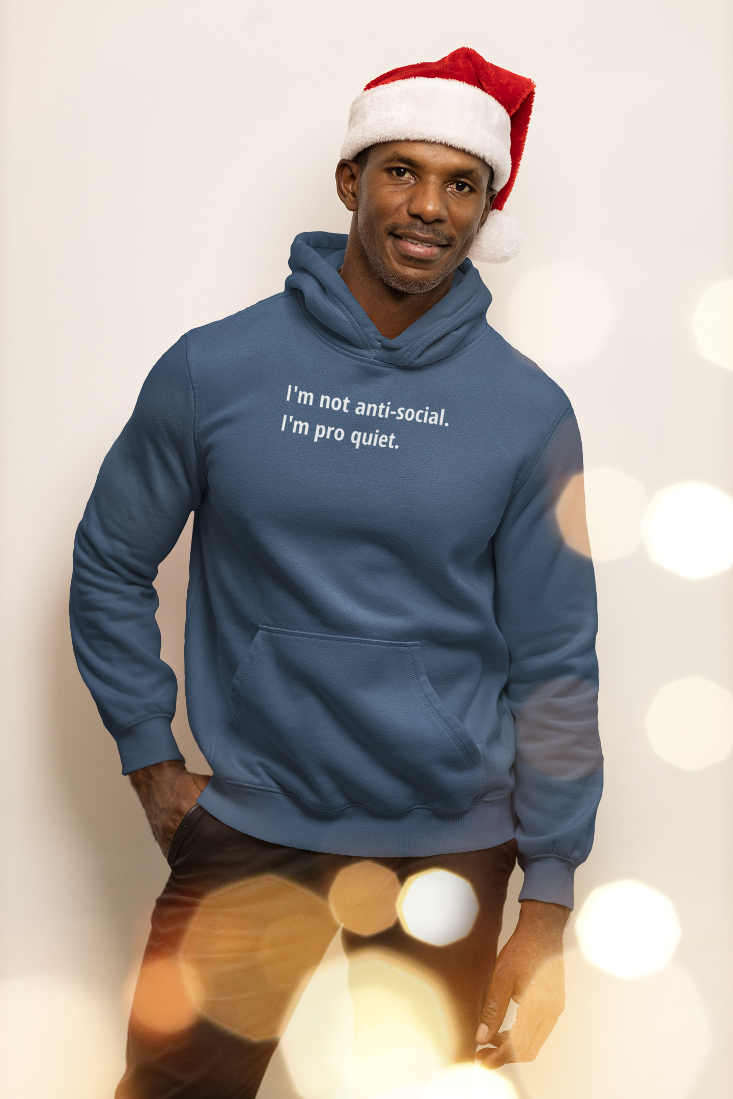 Pro Quiet - White Text - Mens Hoodie