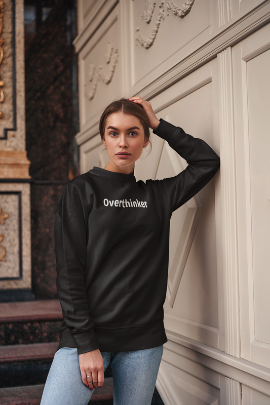 Overthinker - White Text - Womens Sweatshirt