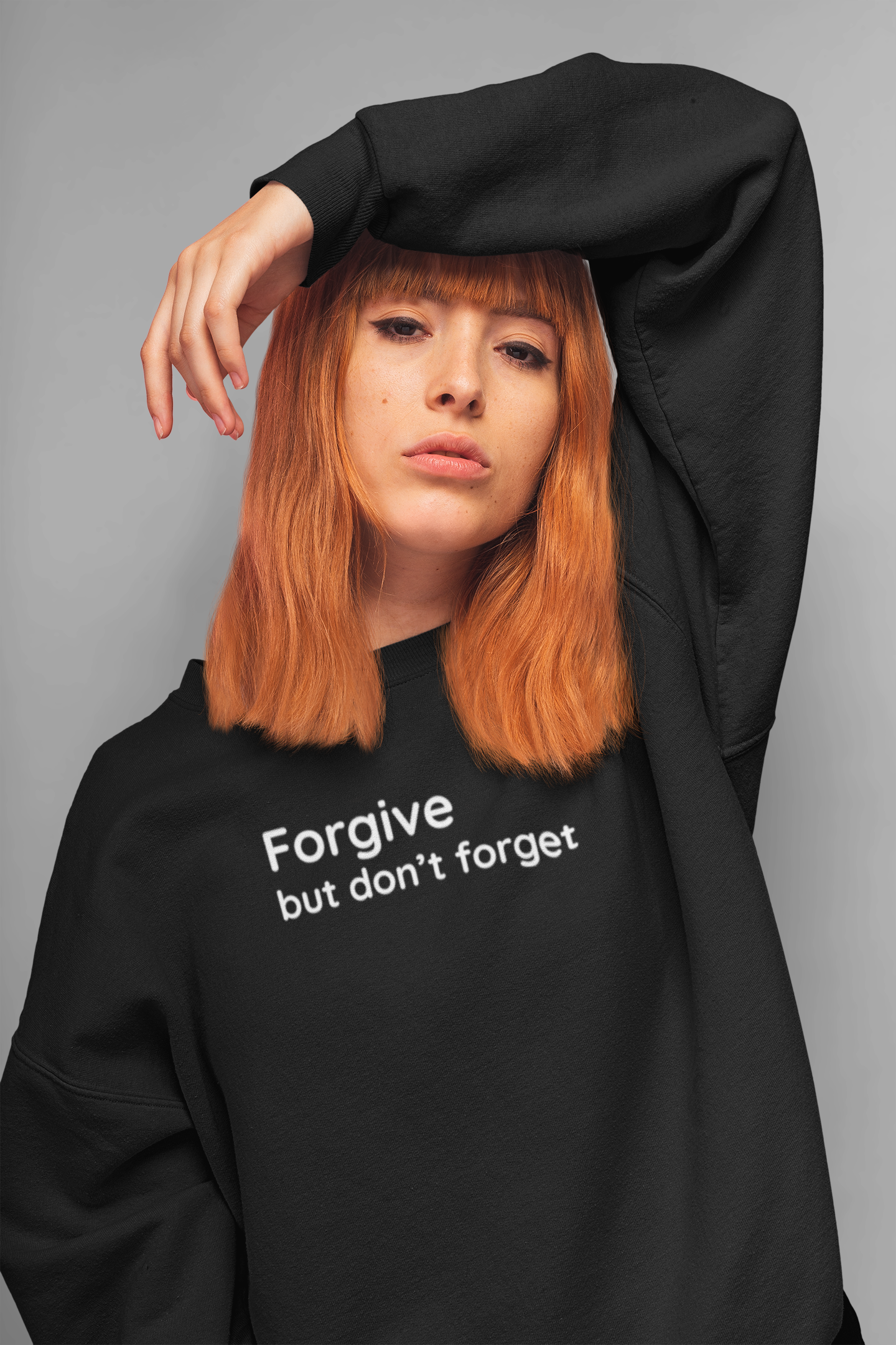 Forgive but don't forget - White Text - Womens fleece sweatshirt