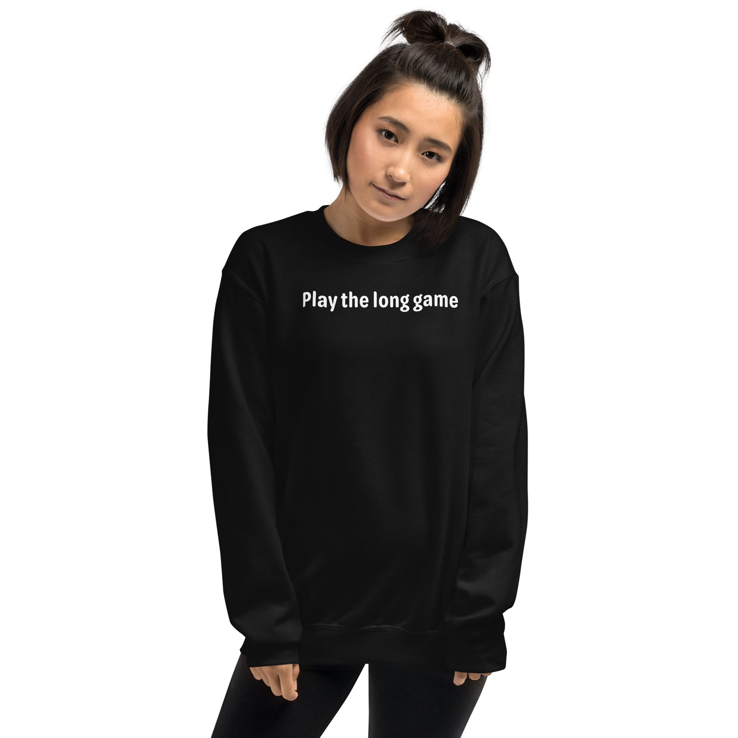 Play the long game - White Text - Womens Sweatshirt