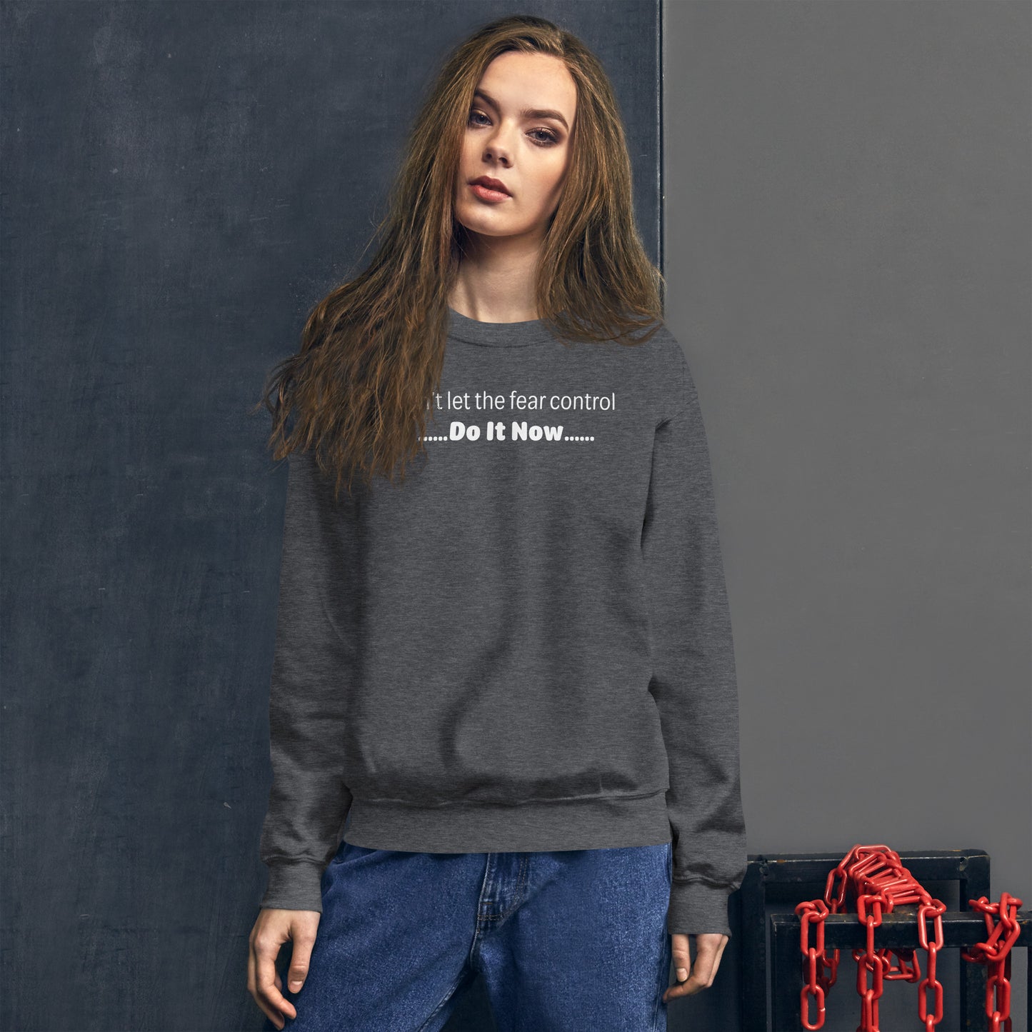 Fear - White Text - Womens Sweatshirt