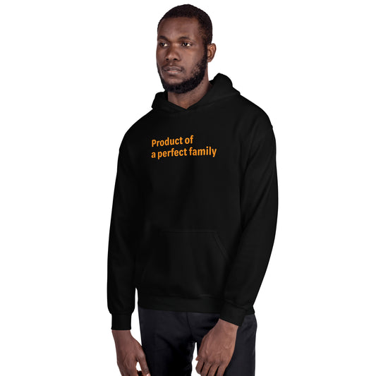 Product of - Orange text - Mens Hoodie