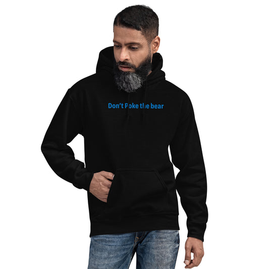 Don't Poke the bear - Blue text - Mens Hoodie