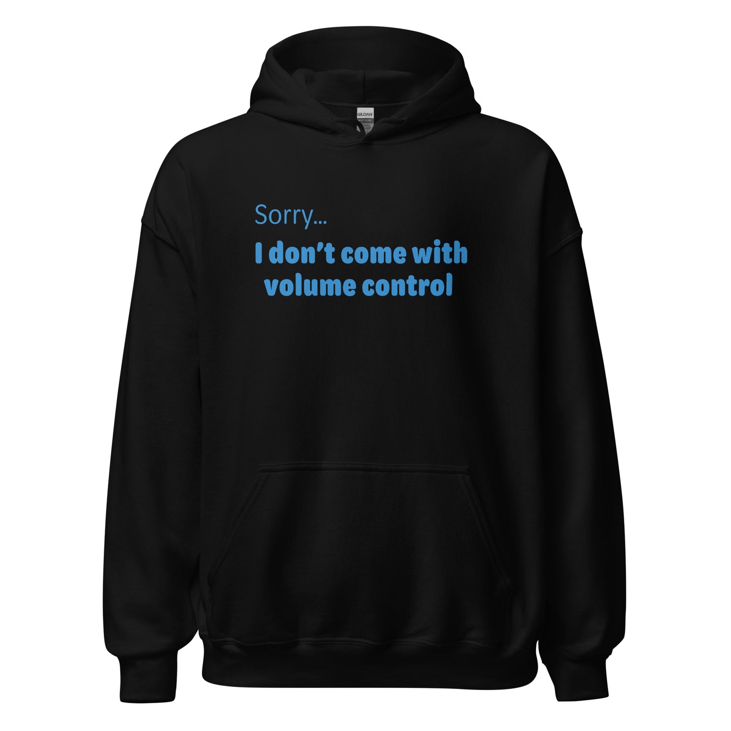 Volume Control - Blue Text - Mens Hoodie