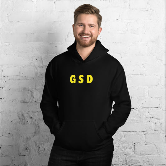 GSD - Yellow Text - Mens Hoodie