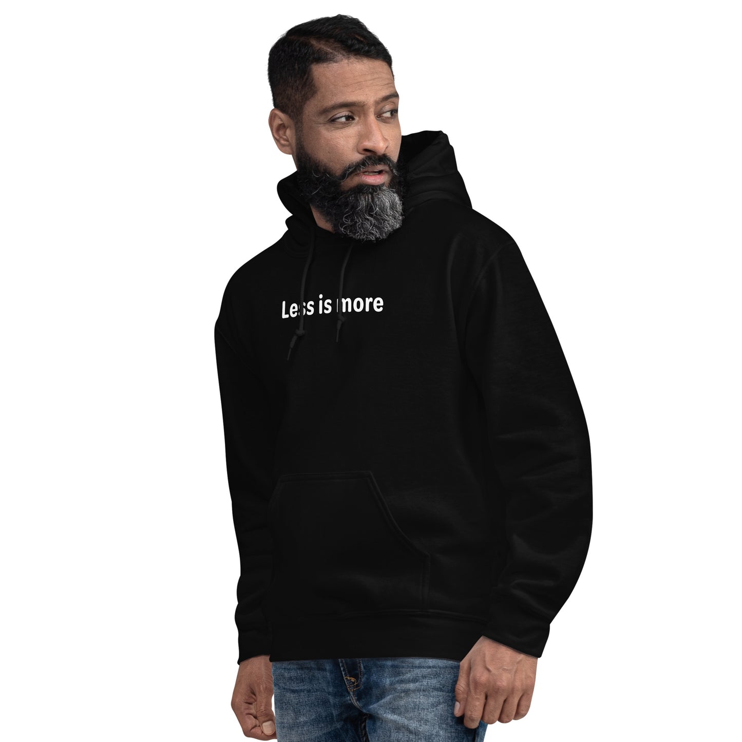 Less is more - White text - Mens Hoodie