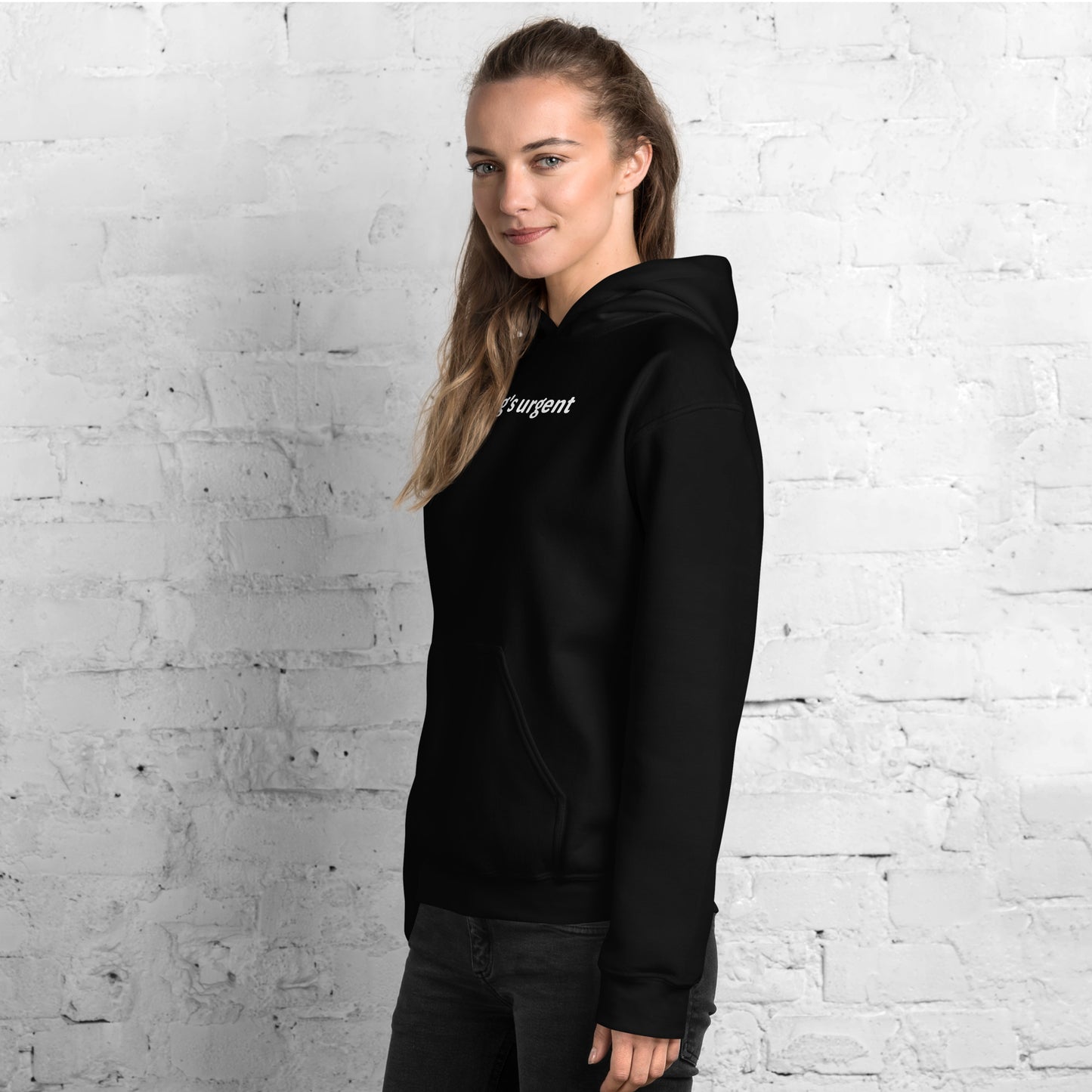 Everything's urgent - White text - Womens Hoodie