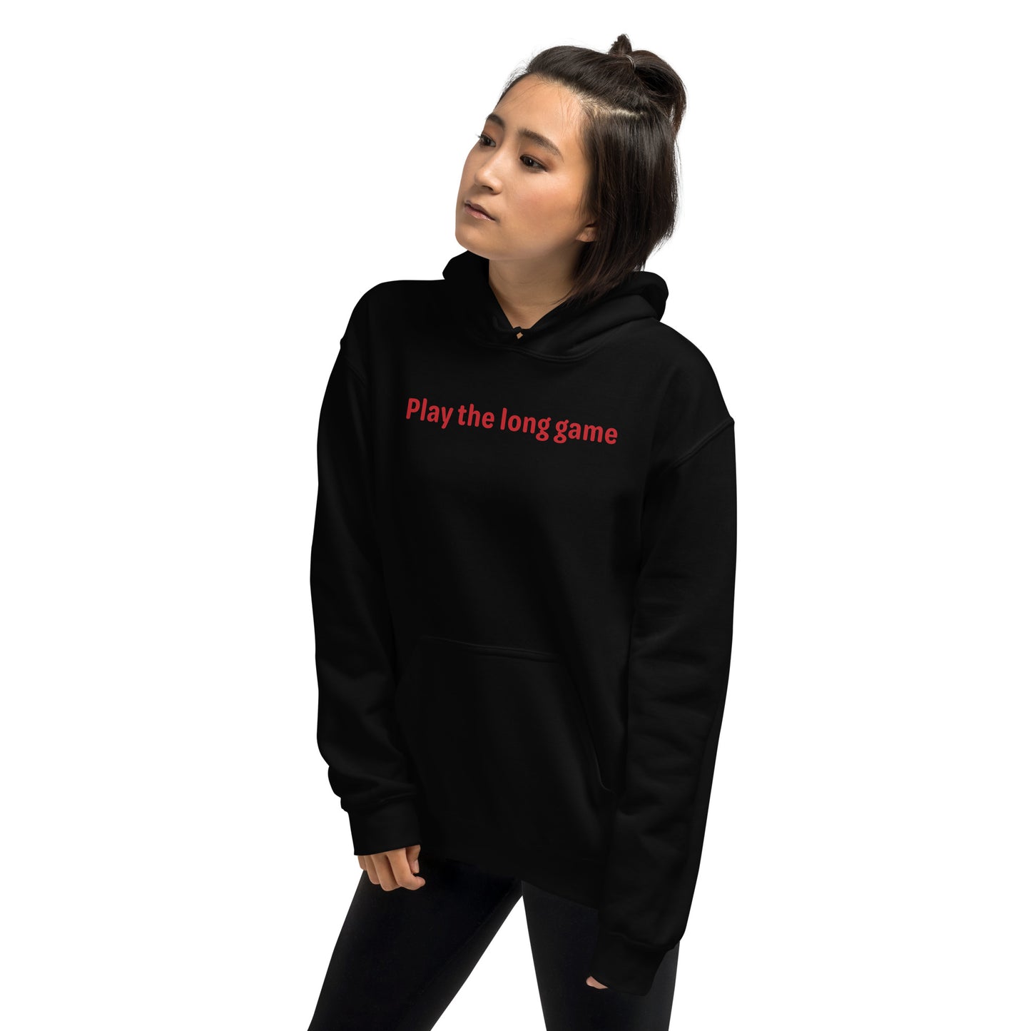 Play the long game - Red Text - Womens Hoodie