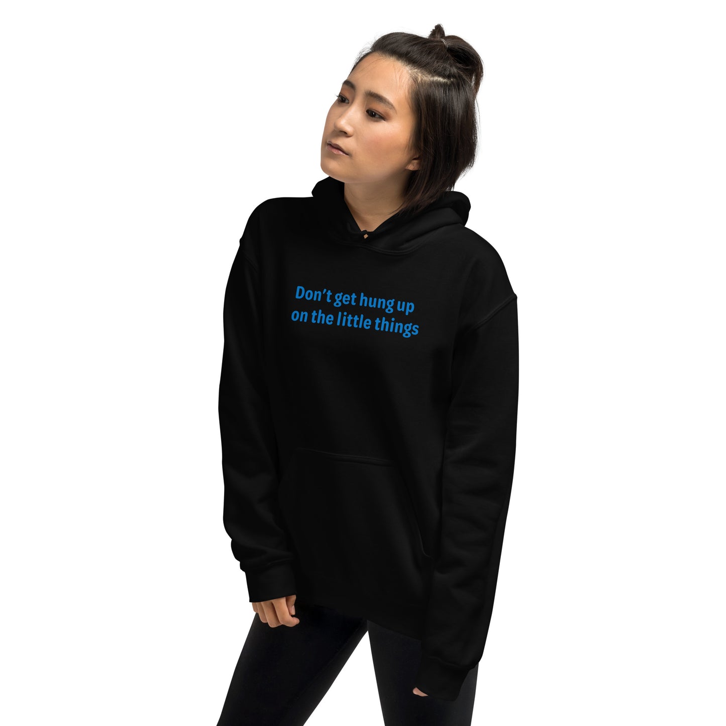 Little things - Blue Text - Womens Hoodie