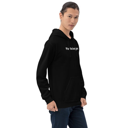 Play the long game - White text - Mens Hoodie