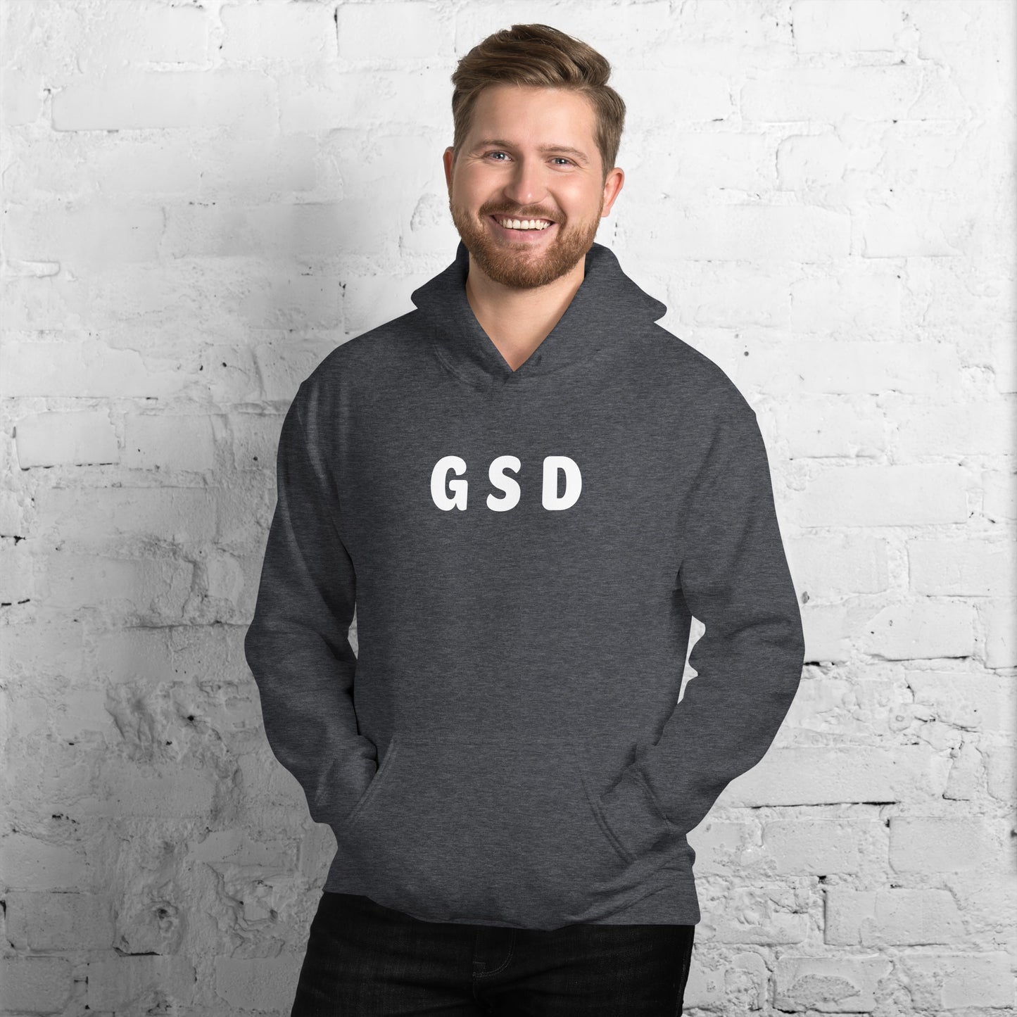 GSD - White text - Mens Hoodie