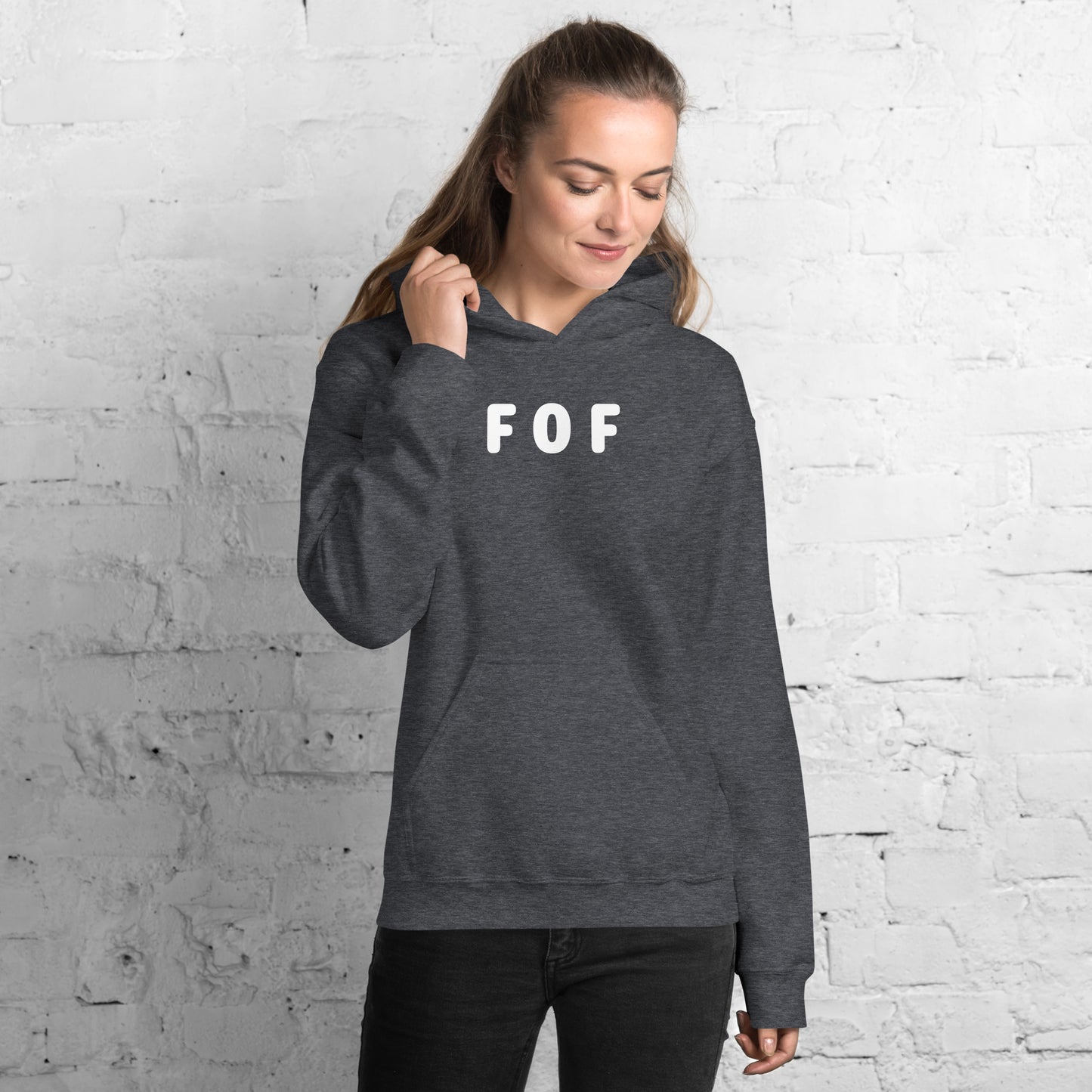 FOF - White text - Womens Hoodie