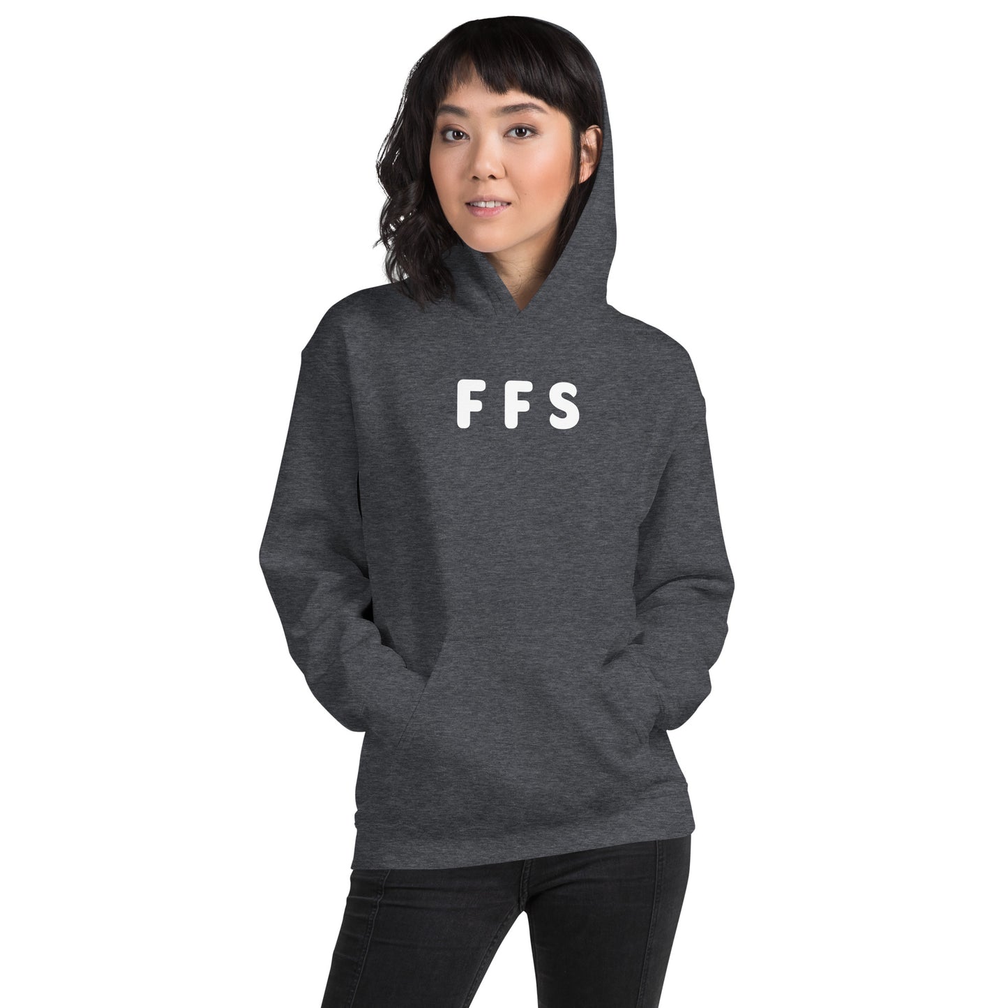 FFS - White text - Womens Hoodie