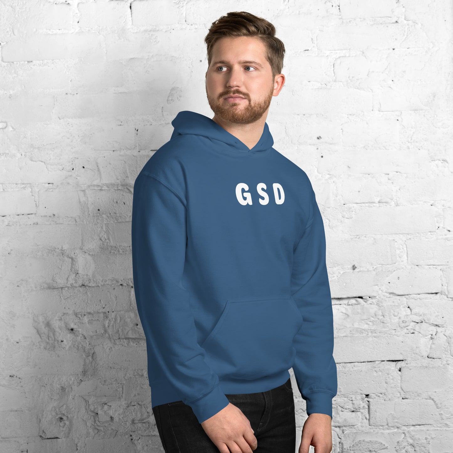 GSD - White text - Mens Hoodie