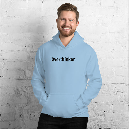 Overthinker - Black Text - Mens Hoodie