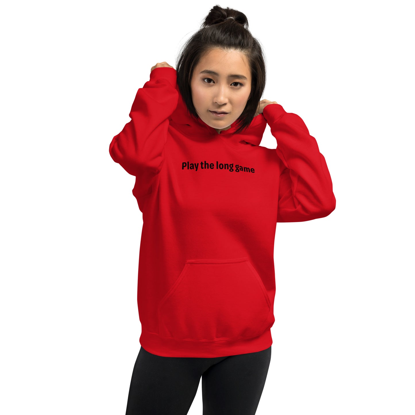 Play the long game - Black Text - Womens Hoodie