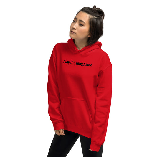 Play the long game - Black Text - Womens Hoodie