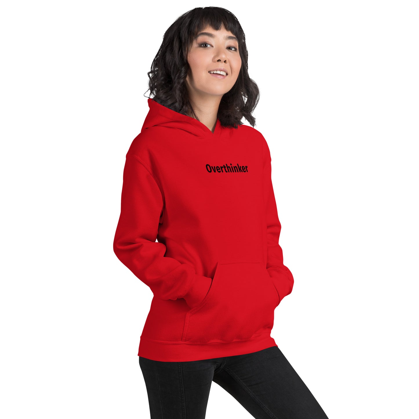 Overthinker - Black Text - Womens Hoodie