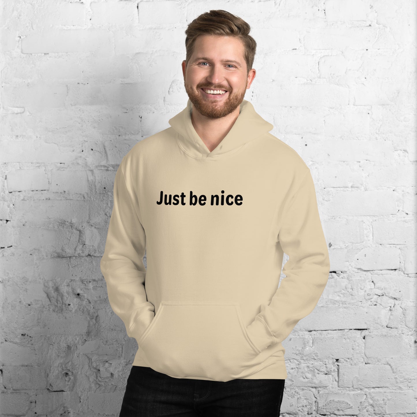 Just be nice - Black Text - Mens Hoodie