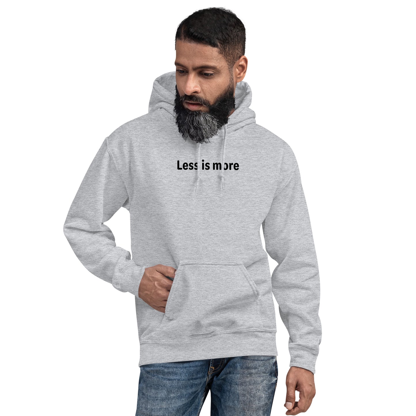 Less is more - Black Text - Mens Hoodie