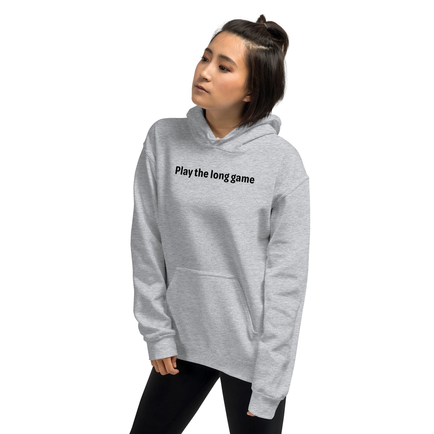 Play the long game - Black Text - Womens Hoodie