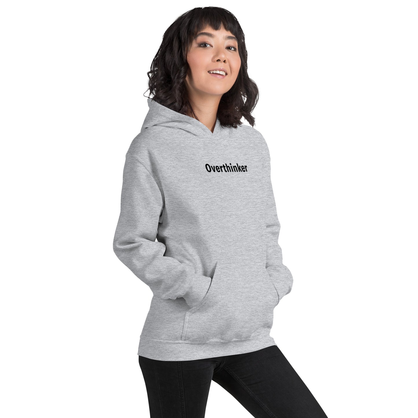 Overthinker - Black Text - Womens Hoodie