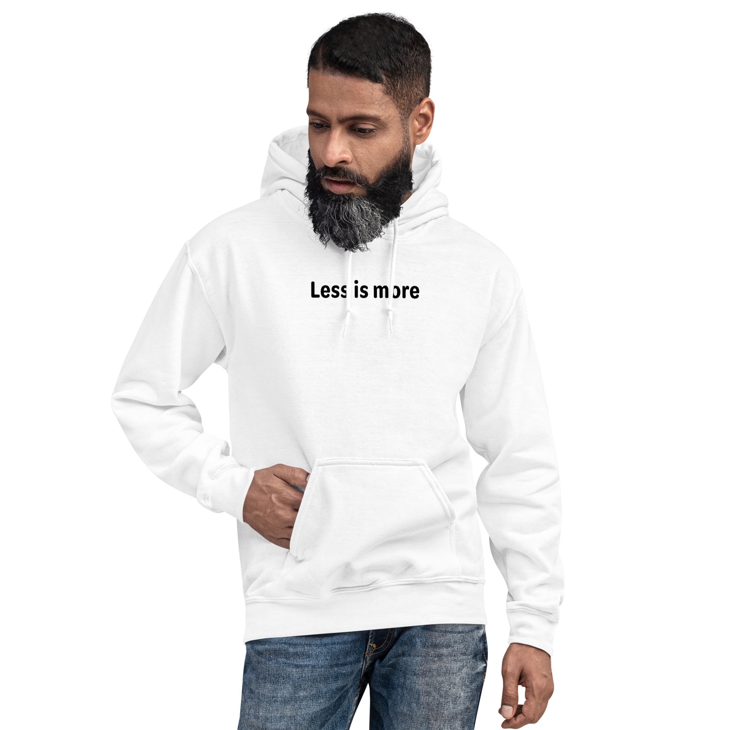 Less is more - Black Text - Mens Hoodie