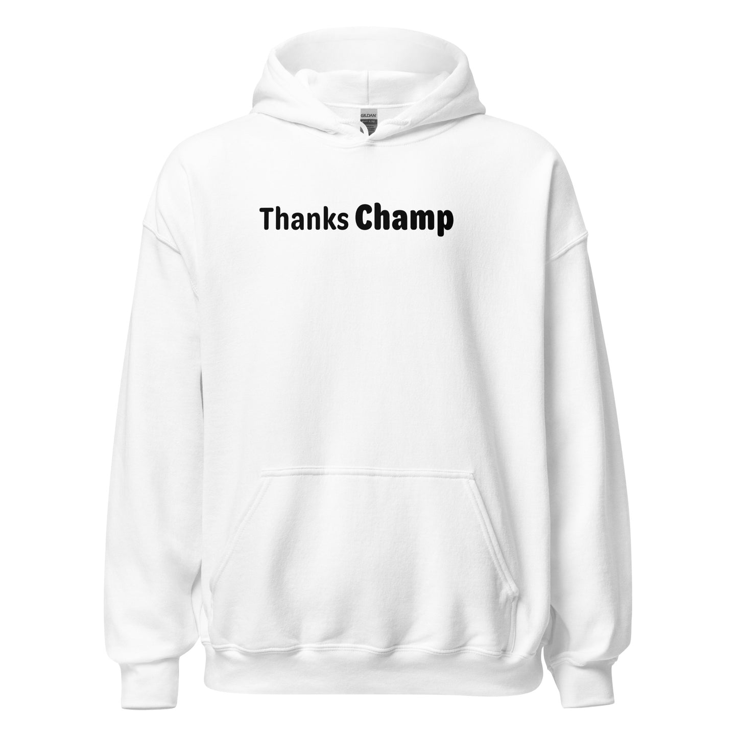 Thanks champ - Black Text - Mens Hoodie