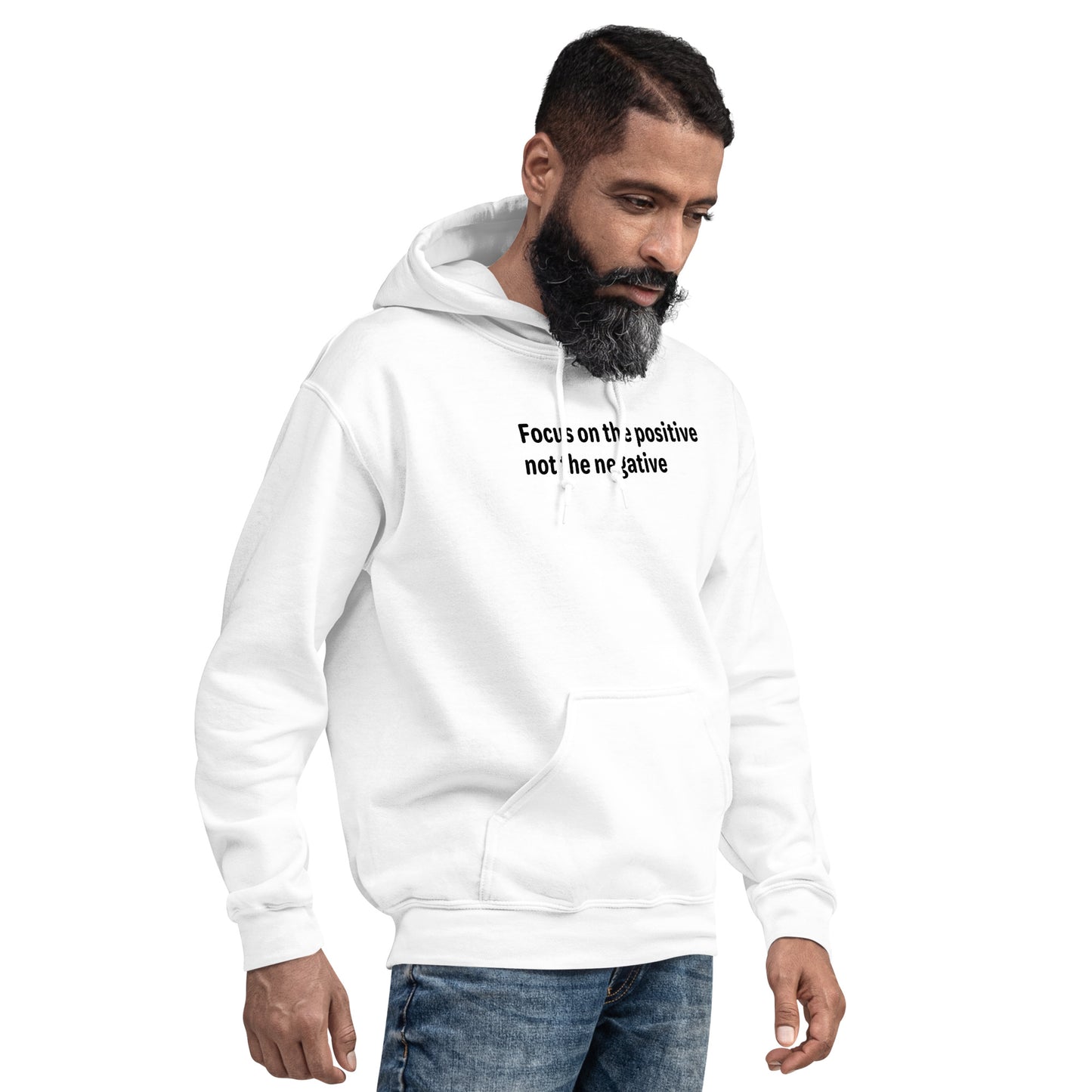 Positive Focus - Black Text - Mens Hoodie