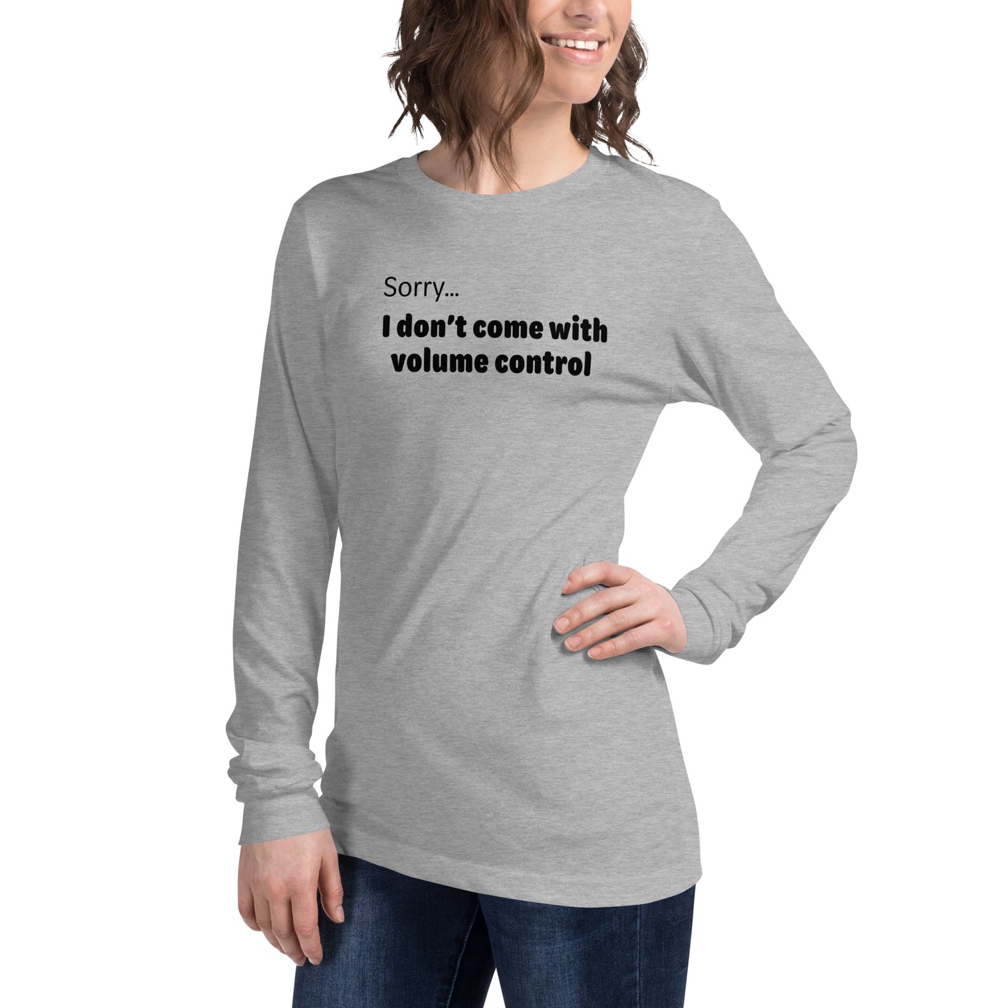 Volume control - Black text - Womens Long Sleeve Tee