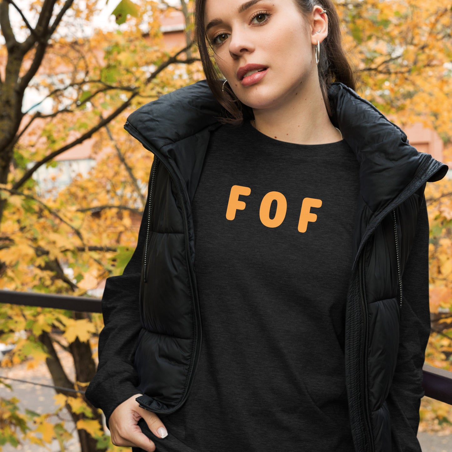 FOF - Orange text - Womens Long Sleeve Tee