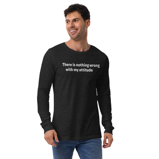 Attitude - White text - Mens Long Sleeve Tee