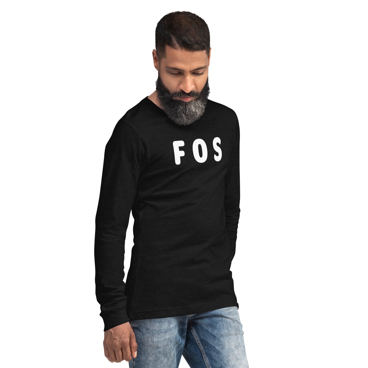 FOS - White text - Mens Long Sleeve Tee