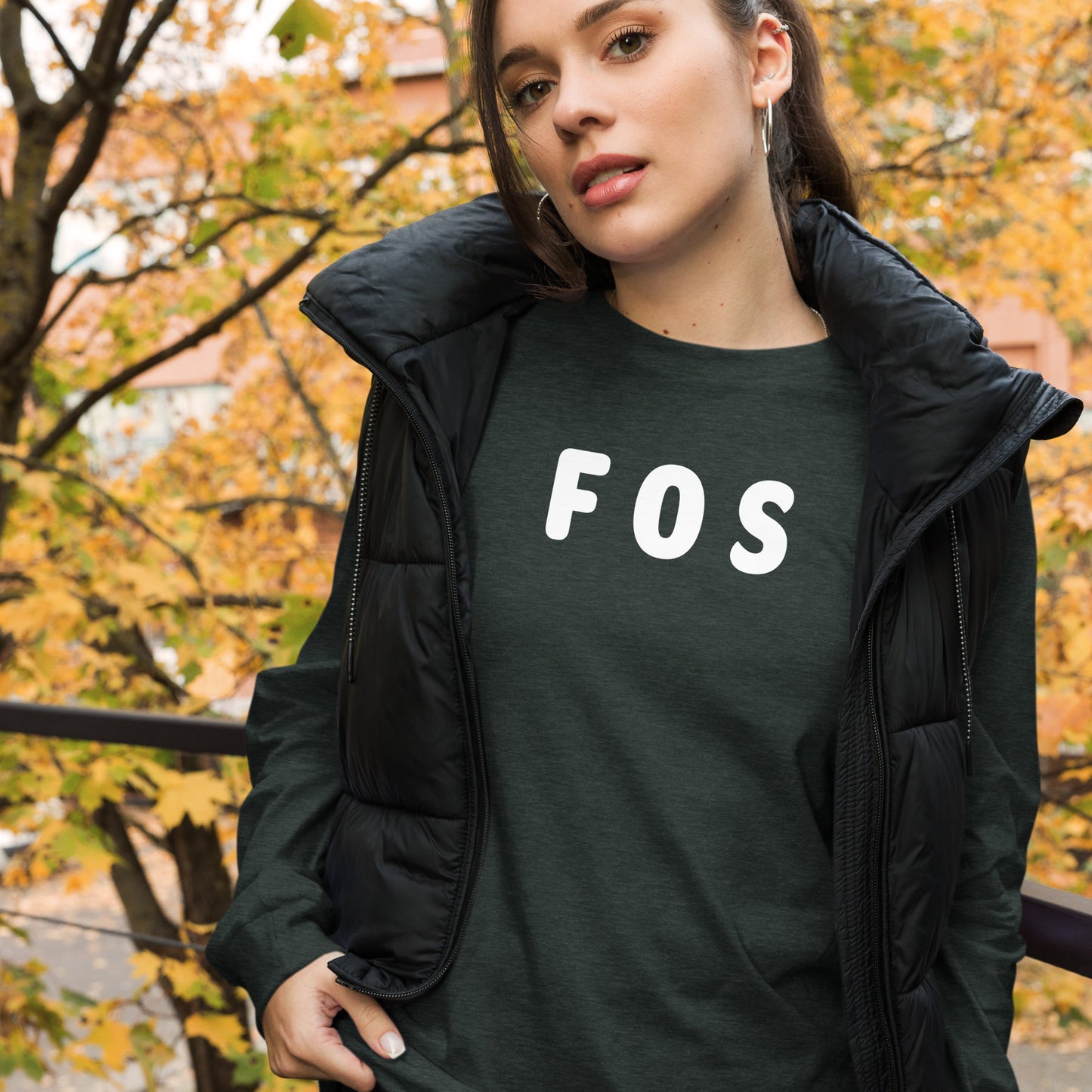 FOS - White text - Womens Long Sleeve Tee