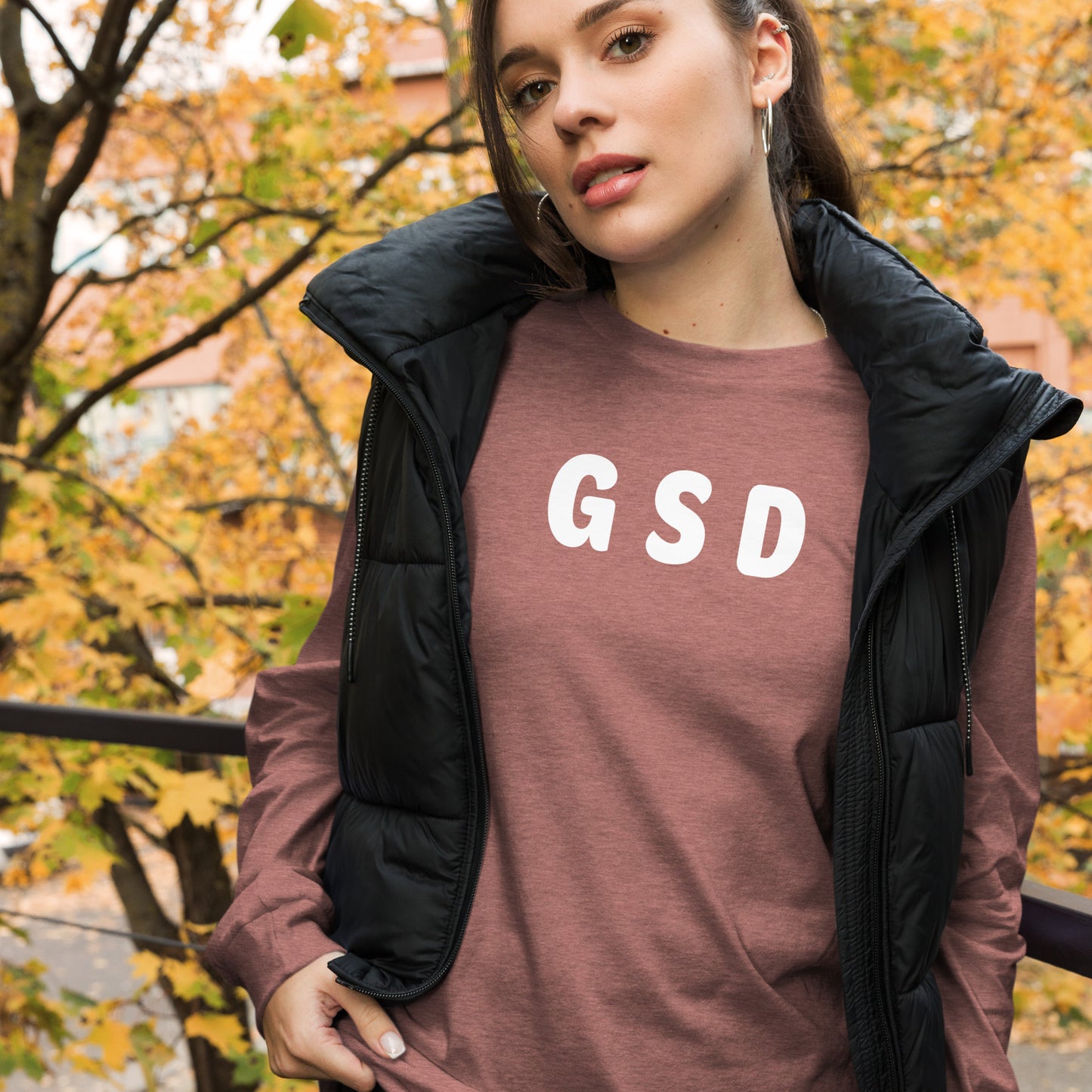 GSD - White text - Womens Long Sleeve Tee