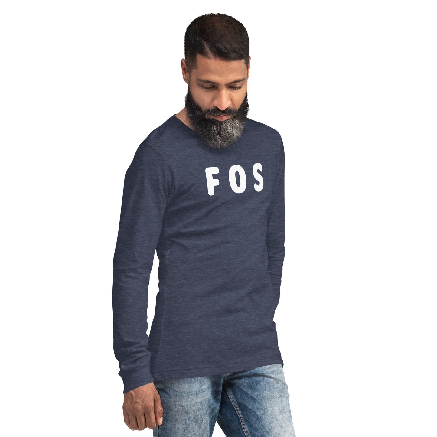 FOS - White text - Mens Long Sleeve Tee