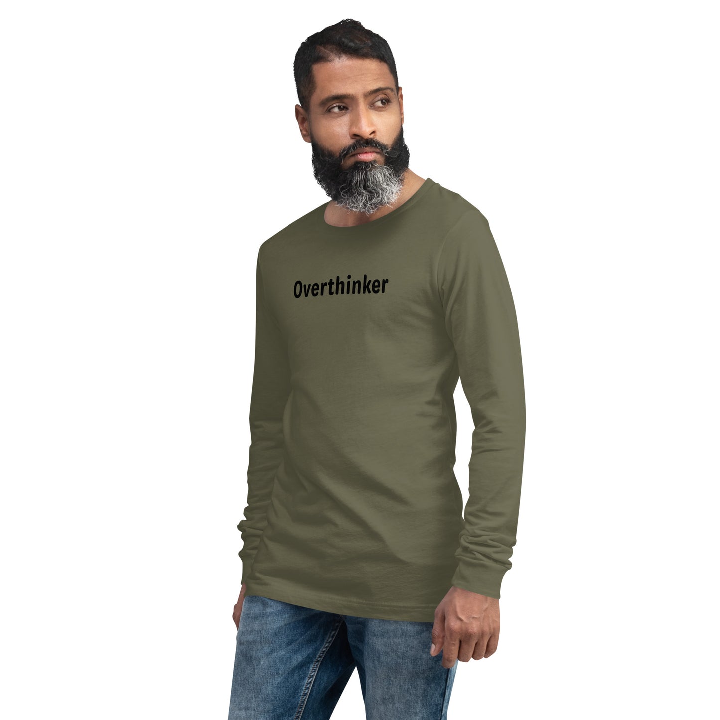 Overthinker - Black text - Mens Long Sleeve Tee