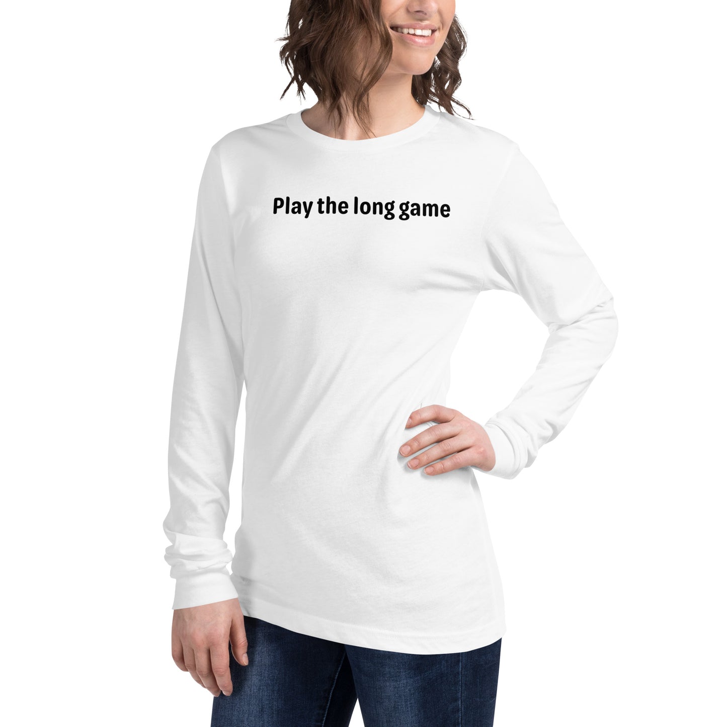 Play the long game - Black text - Womens Long Sleeve Tee