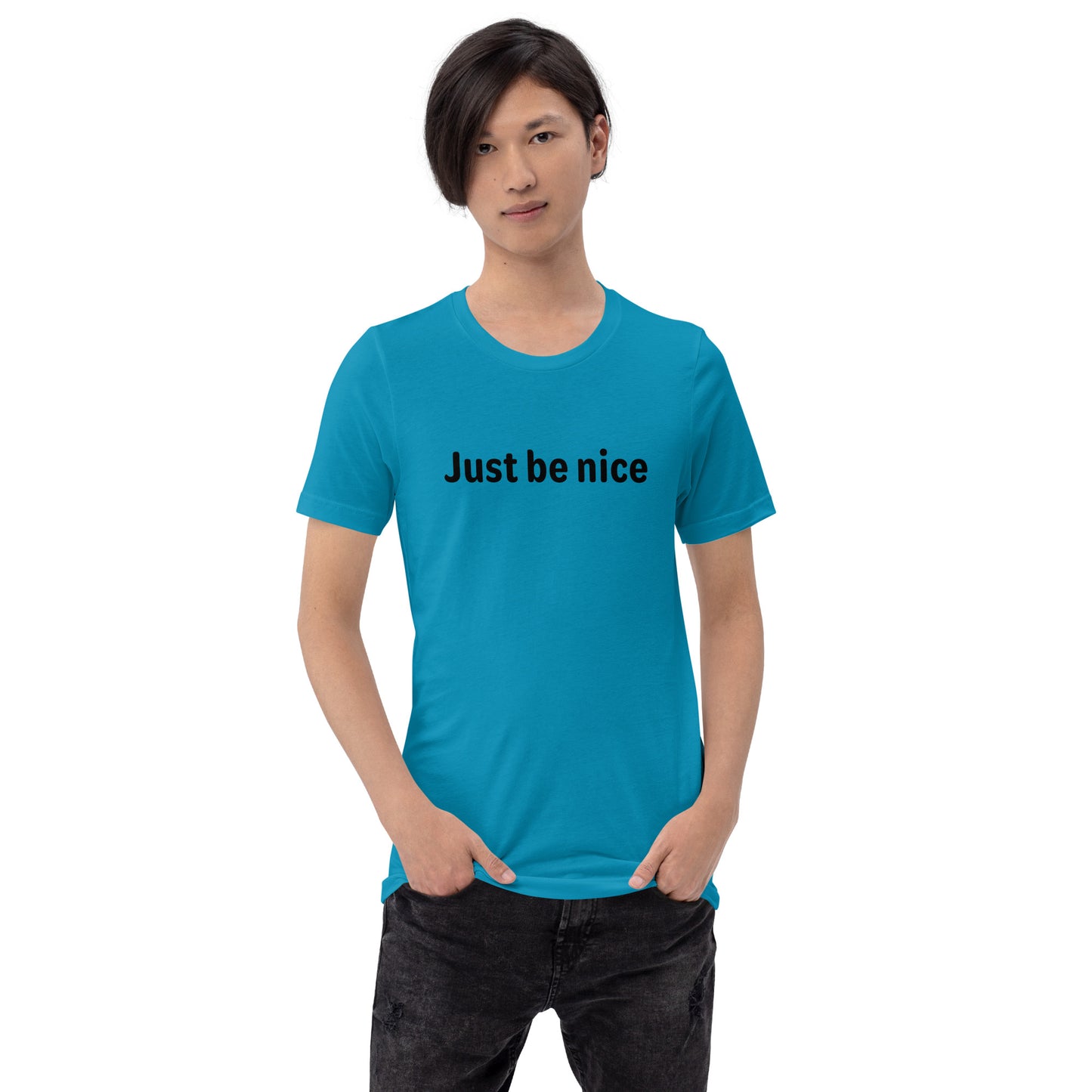 Just be nice - Black Text - Mens T-Shirt