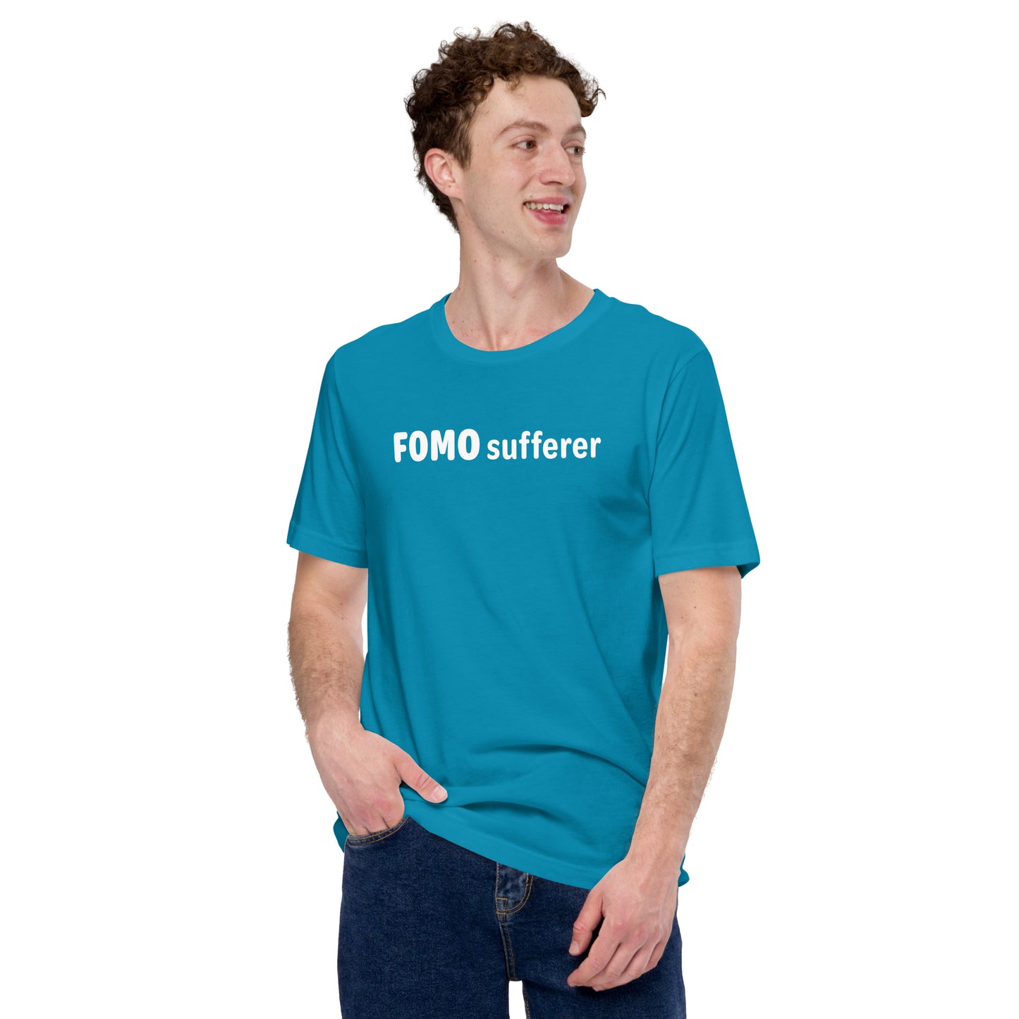 FOMO sufferer - White Text - Mens T-Shirt