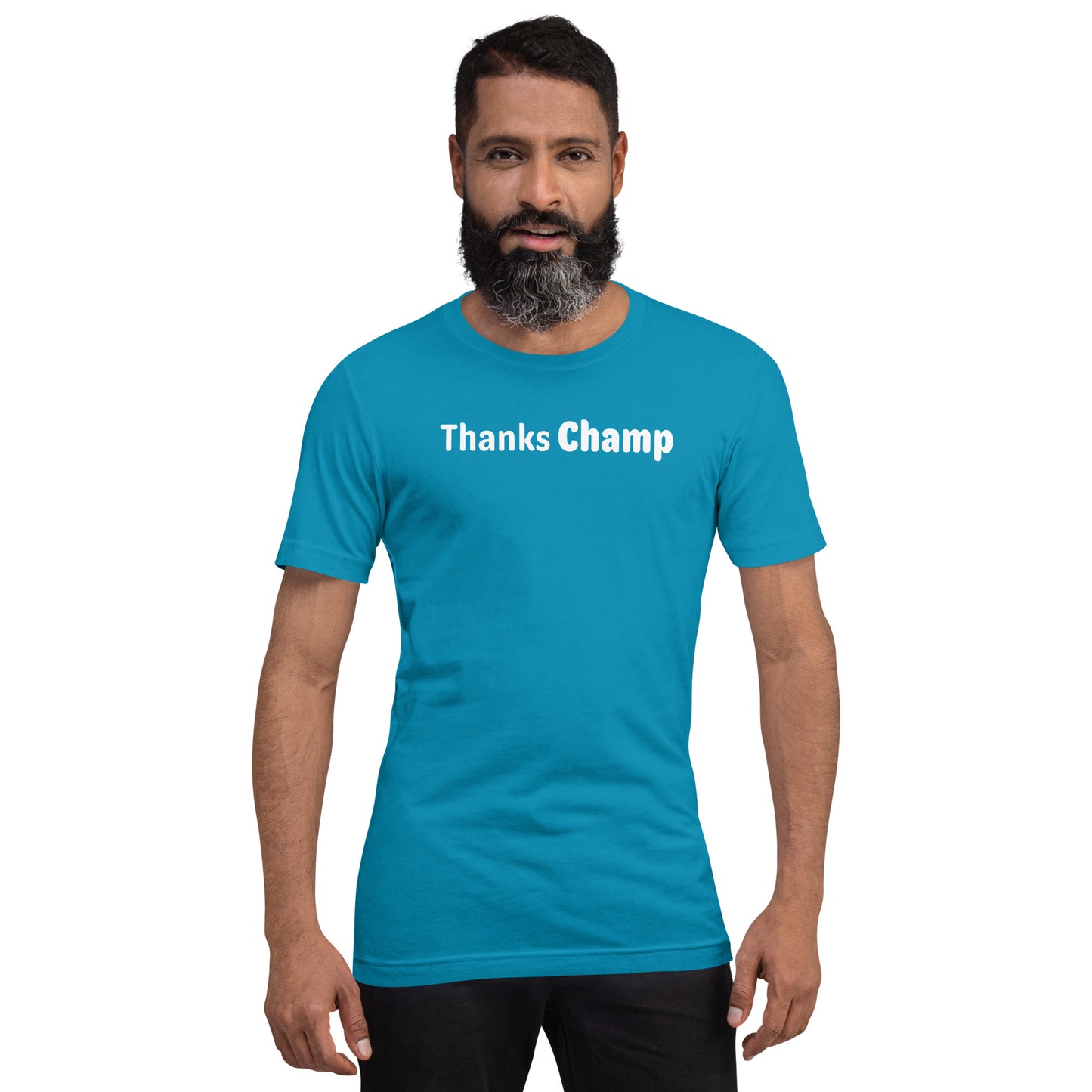 Thanks Champ - White Text - Mens T-Shirt