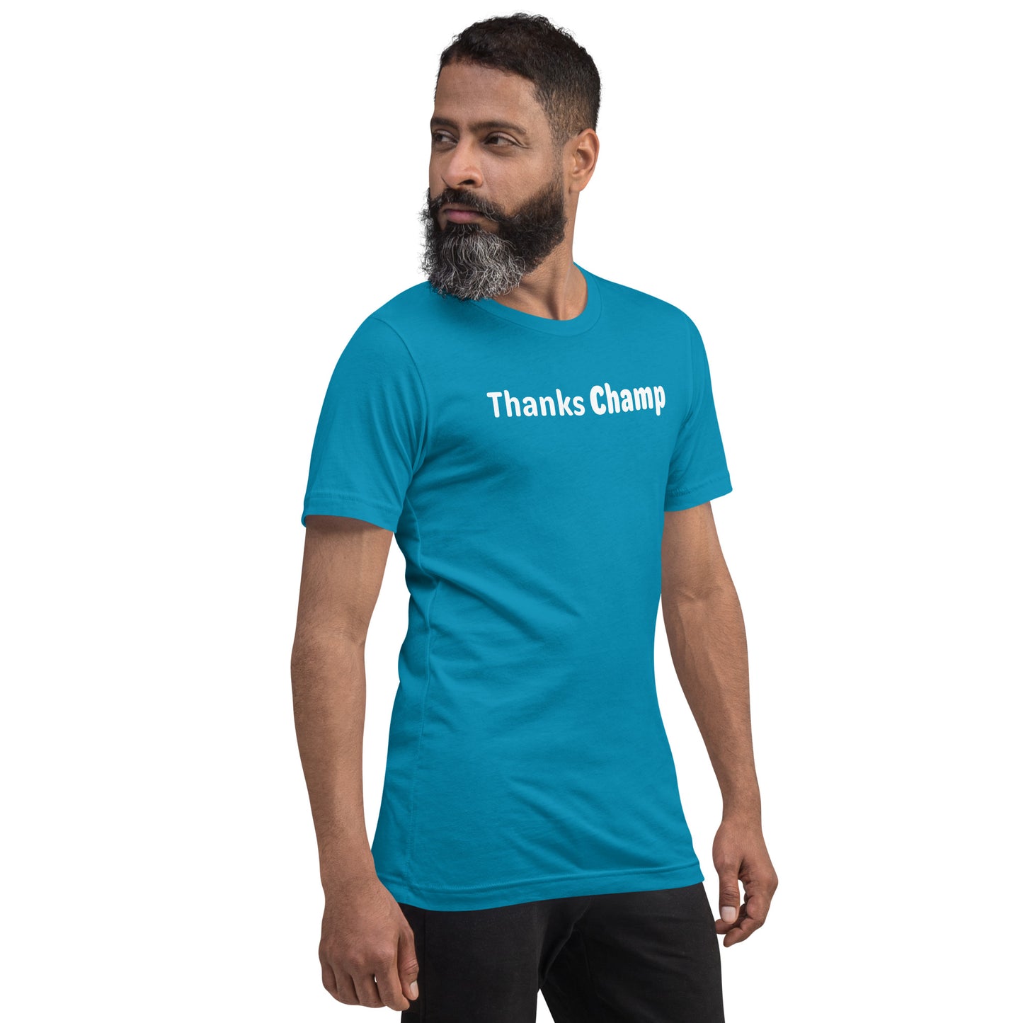 Thanks Champ - White Text - Mens T-Shirt